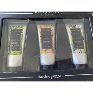Pecksniffs England Trio Hand Cream Lotion Kitchen Garden Travel Purse Size 1.69